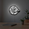 Back to the Future Delorean LED lightbox hanging on a room wall with soft white light