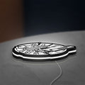 Back to the Future Delorean LED lightbox lying flat on a desk with white glow