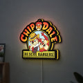 Chip n Dale Rescue Rangers LED lightbox hanging on a wall with yellow glow