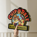 Unlit Chip n Dale Rescue Rangers LED lightbox held by hand to show size and details