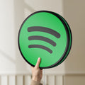 Unlit Spotify 2015 LED lightbox held by hand to show size and details