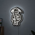 Sons of Anarchy LED lightbox hanging on a wall with white glow