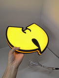 Illuminated handheld size reference of Wu Tang Illuminated Sign in 40cm, unique wall art for desk and room decor