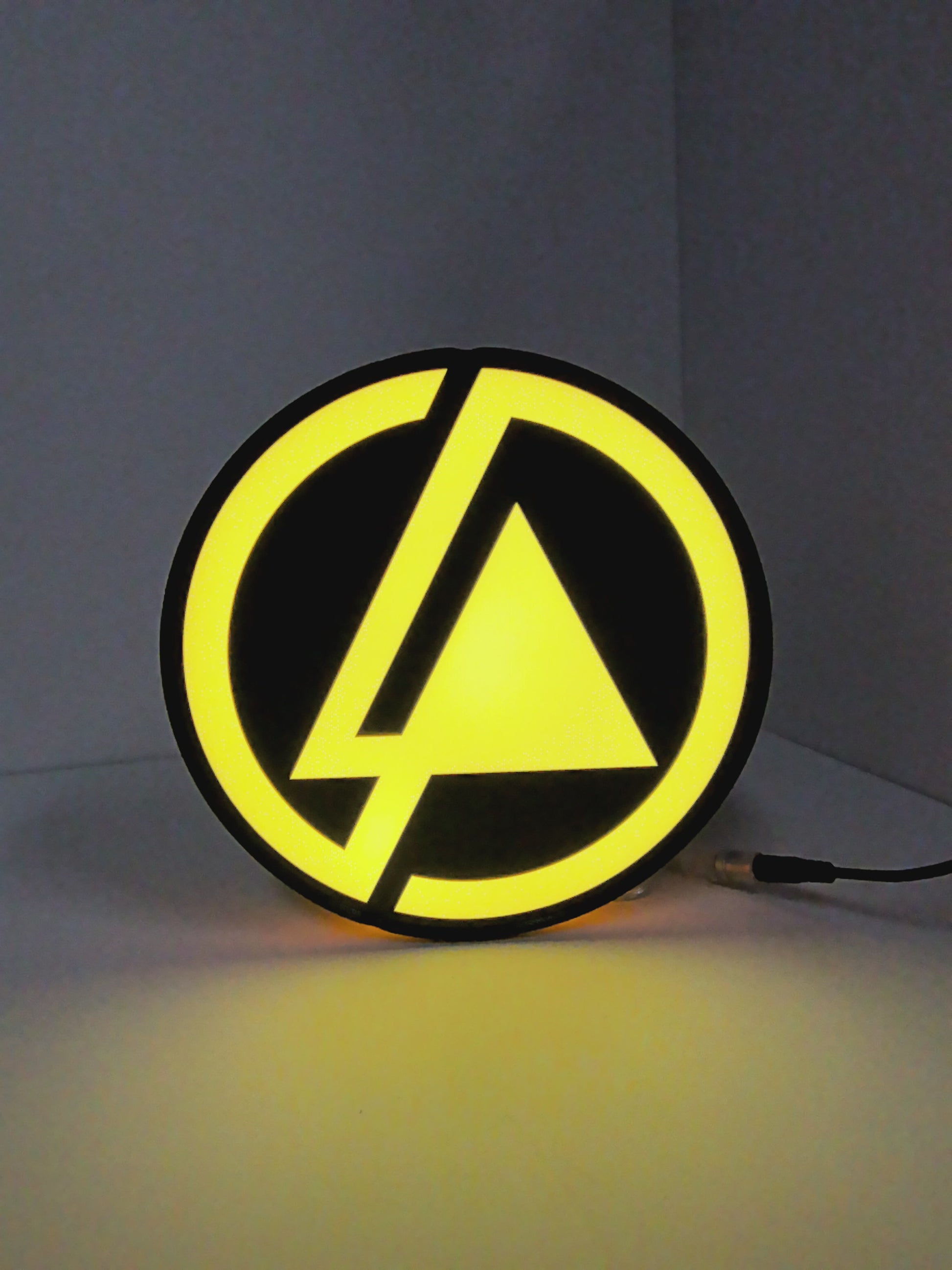 Linkin Park LED Light Box (20cm) - Illuminated front view standing, perfect for music studio and bedroom decor
