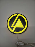 20cm Linkin Park Glowing Wall Art - Illuminated flat lay front view, perfect for music studio and bedroom decor