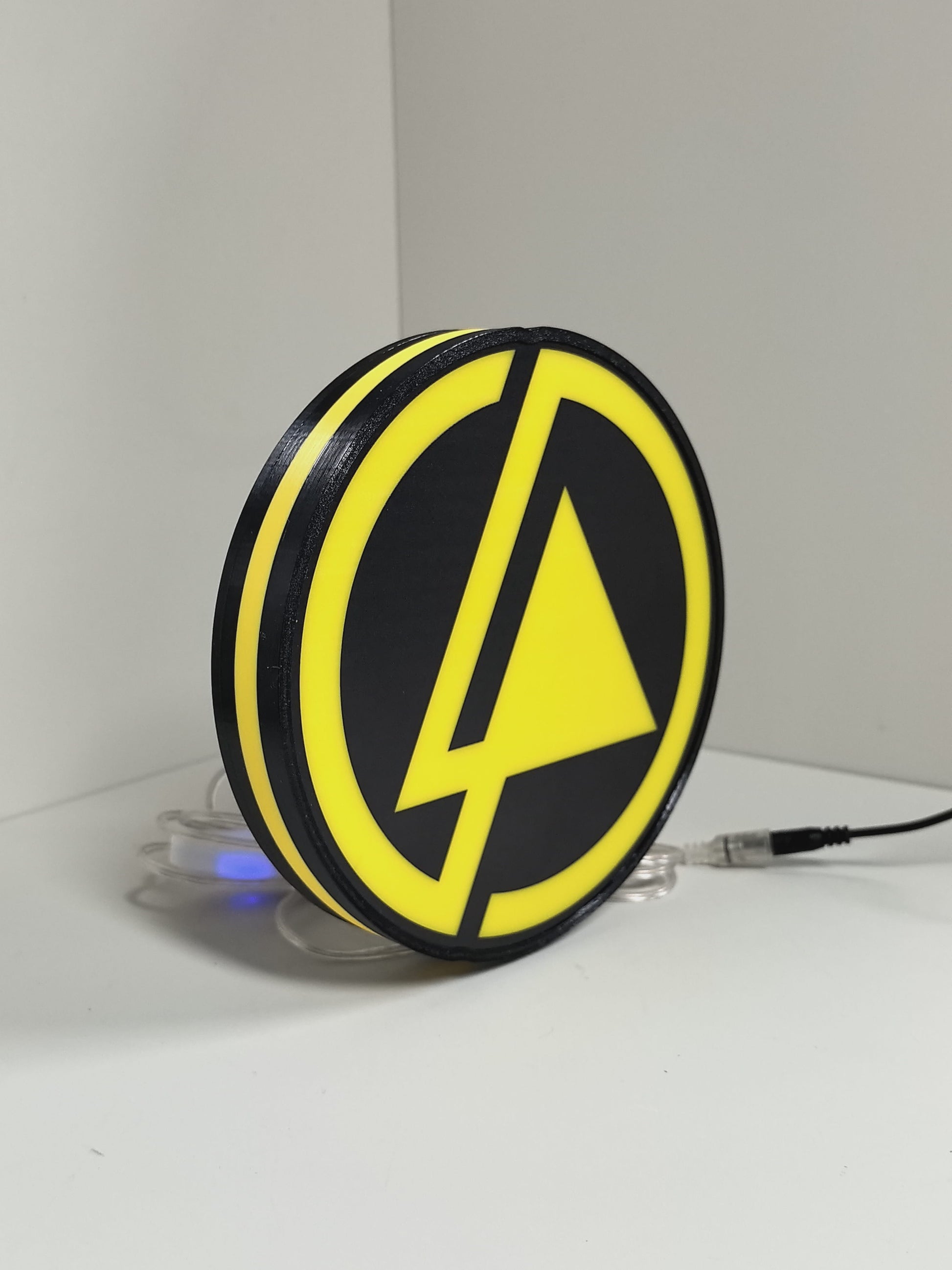 Linkin Park LED Light Box (20cm) - Unlit angled details standing, perfect for music studio and bedroom decor