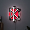 Dead Kennedys LED lightbox hanging on a wall with white glow