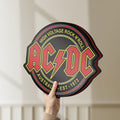 Unlit AC DC Rock N Roll LED lightbox held by hand to show size and details
