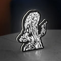Iron Maiden Killers LED lightbox standing on a desk from an angled side view with white glow