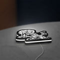 Iron Maiden Killers LED lightbox lying flat on a desk with white glow