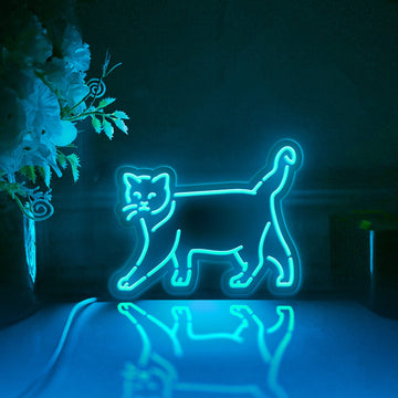 Walking Cat Led Light Box, Cat Wall Art Decor, Personalized Light Sign, Neon-like Desktop Decorations, Bedroom Decor, Gift For Cat Lovers