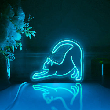 Stretching Cat Led Light Box, Cat Wall Art Decor, Light Sign, Desktop Decorations, Bedroom Decor, Gift For Cat Owners, Animal Lover
