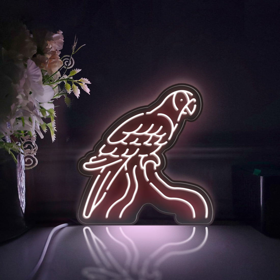 Bird, Macaw Led Light Box, Parrot Standing On A Tree Wall Art Decor, Light Sign, Desktop Decoration, Gift For Bird Enthusiasts, Nature Lover