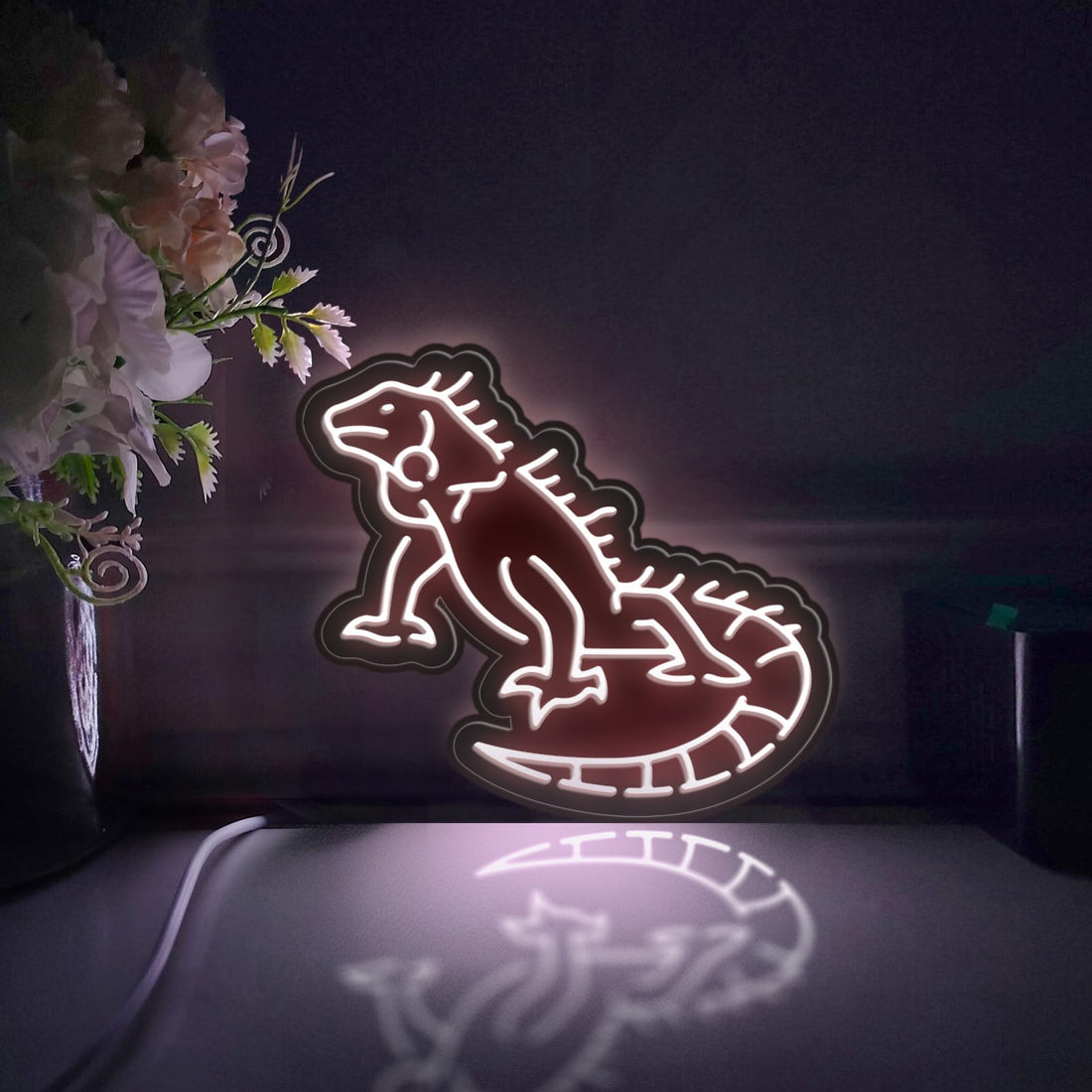 Iguana, Jungle Lizard Led Light Box, Reptile Lizard Wall Art Decor, Light Sign, Desktop Decorations, Gift For Reptile Lovers, Nature Lover