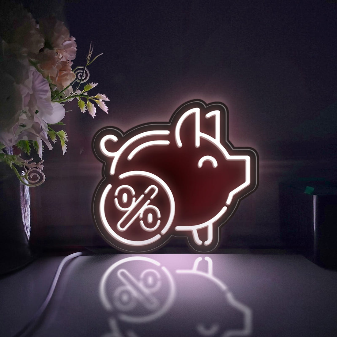 Piggy Bank Led Light Box, Piggy Bank Wall Art Decor, Personalized Light Sign, Neon-like Desktop Decorations, Bedroom Decor, Gift For Kids