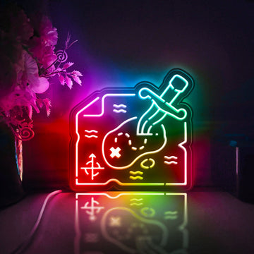 Adventure Game Led Light Box, Game Map Wall Art Decor, Personalized Light Sign, Rgb Desktop Decorations, Bedroom Decor, Gift For Gamers