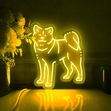 Akita Inu Dog Led Light Box, Dog Wall Art Decor, Personalized Light Sign, Neon-like Desktop Decorations, Bedroom Decor, Gift For Dog Lovers