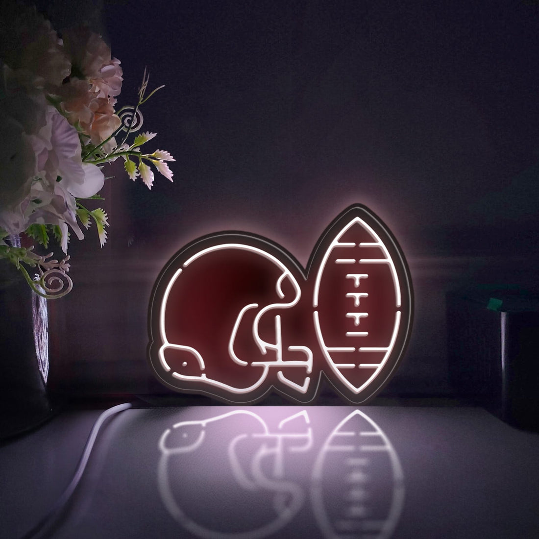American Football Led Light Box, Helmet And Football Wall Art Decor, Light Sign, Desktop Decorations, Gift For Football Lovers, Sports Fan