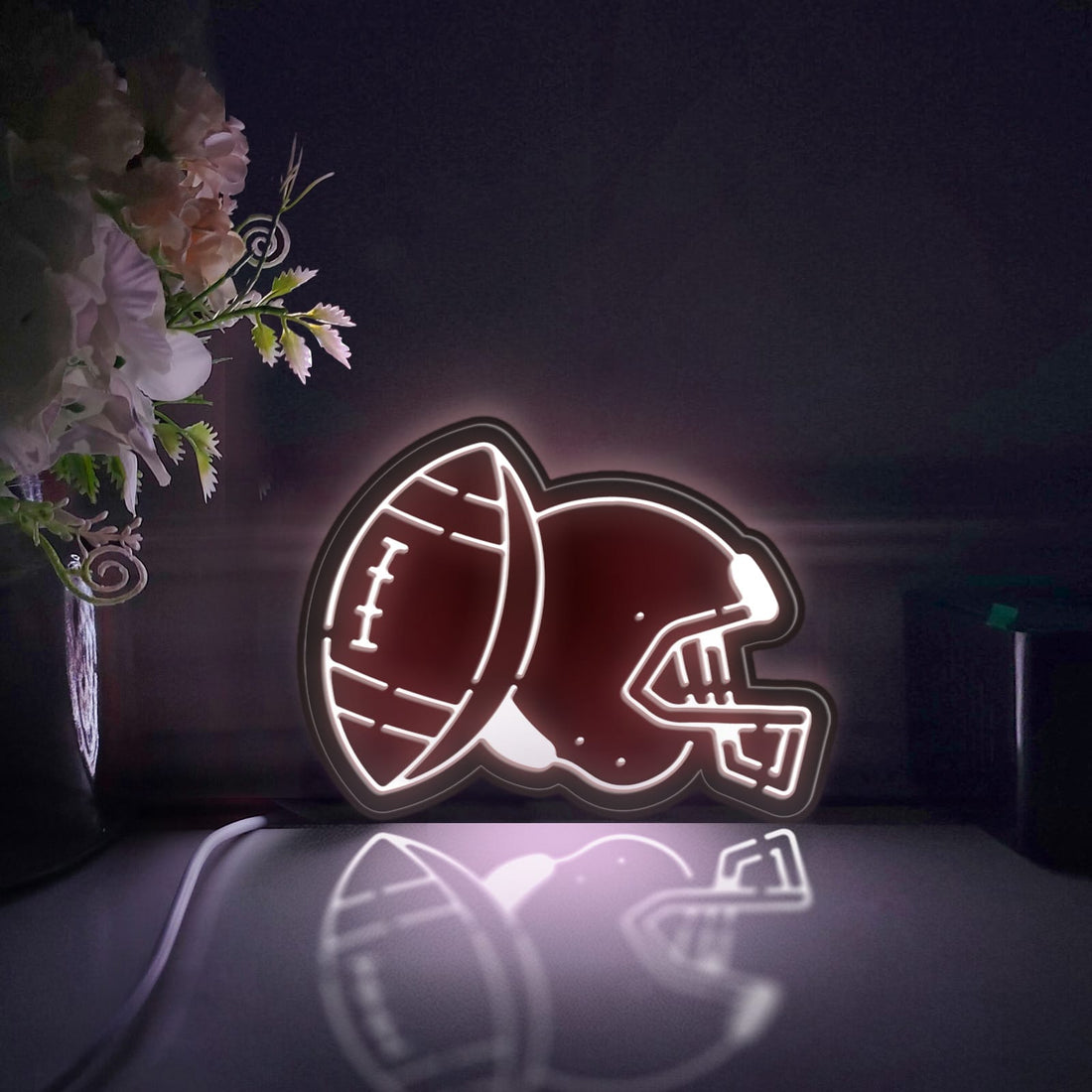 American Football Helmet Led Light Box, Football Wall Art Decor, Light Sign, Desktop Decorations, Gift For Football Players, Sports Fan