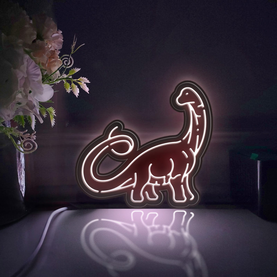 Dinosaur Led Light Box, Ancient Apatosaurus Wall Art Decor, Light Sign, Desktop Decorations, Room Decor, Gift For Educators, Dinosaur Fan