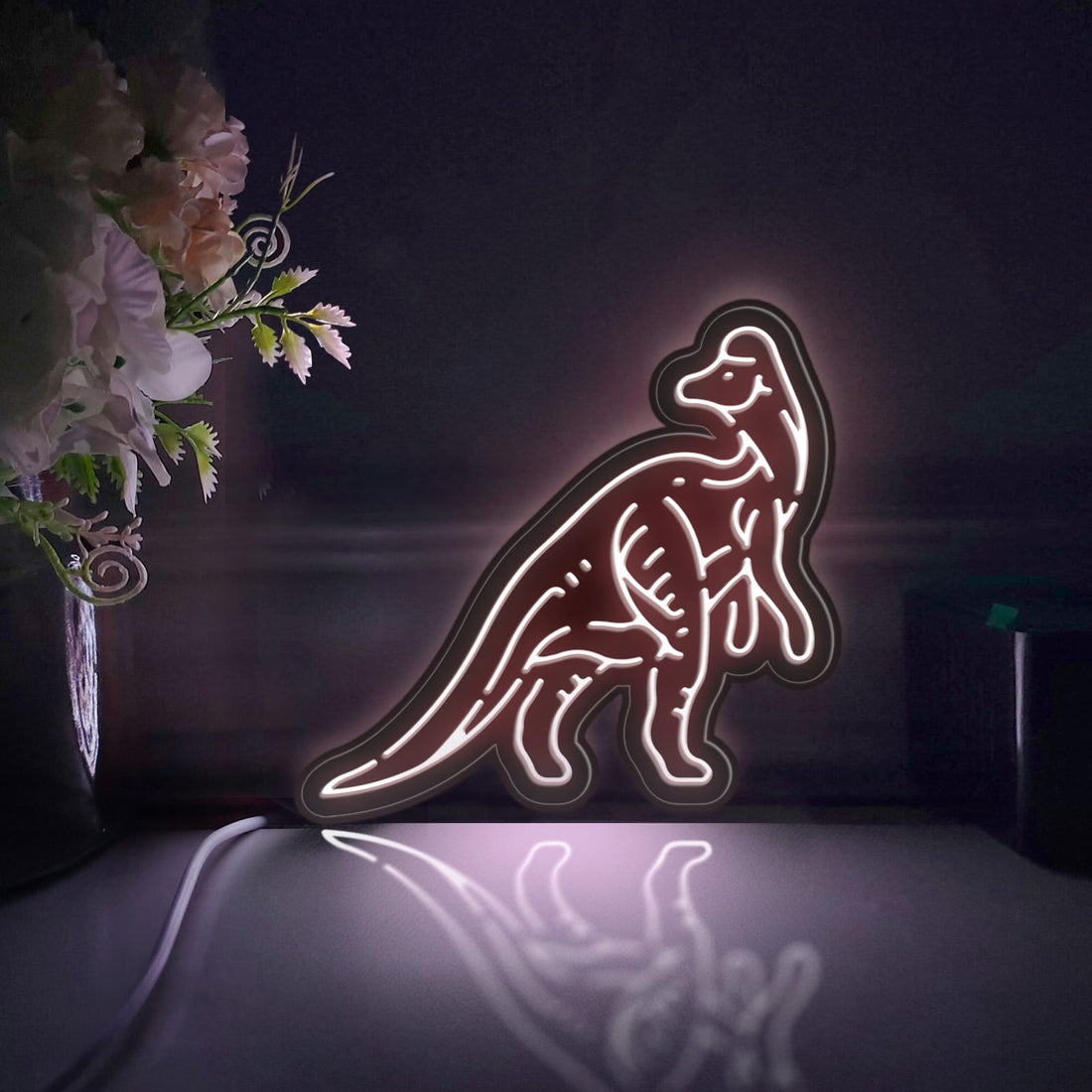 Dinosaur Led Light Box, Ancient Corythosaurus Wall Art Decor, Light Sign, Desktop Decorations, Bedroom Decor, Gift For Kids, Dinosaur Lover
