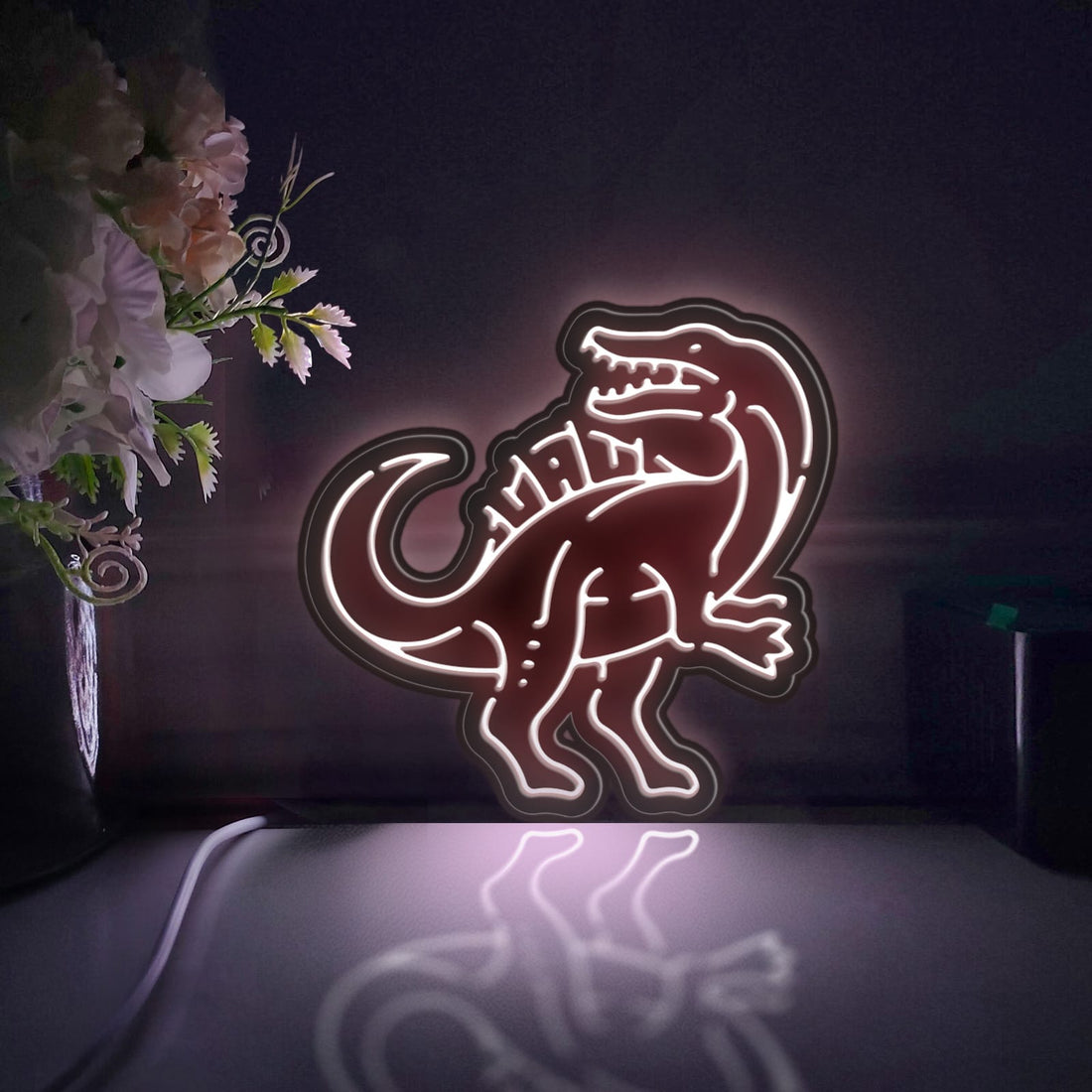 Dinosaur Led Light Box, Wall Art Decor, Personalized Light Sign, Neon-like Desktop Decorations, Bedroom Decor, Gift For Dinosaur Lovers