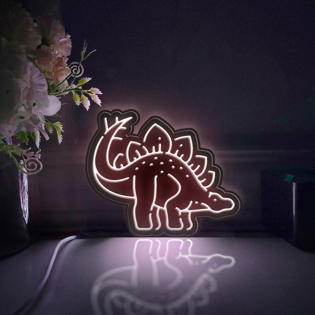 Dinosaur Led Light Box, Wall Art Decor, Personalized Light Sign, Neon-like Desktop Decorations, Bedroom Decor, Gift For Dinosaur Fans, Kid
