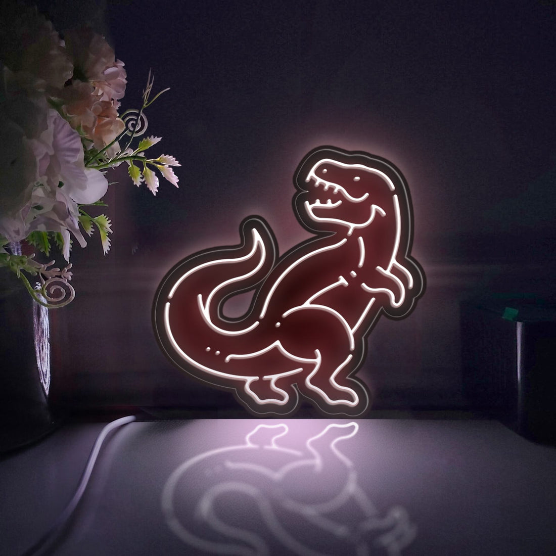 Dinosaur Led Light Box, Wall Art Decor, Personalized Light Sign, Rgb Desktop Decorations, Bedroom Decor, Gift For Kids, Dinosaur Lover