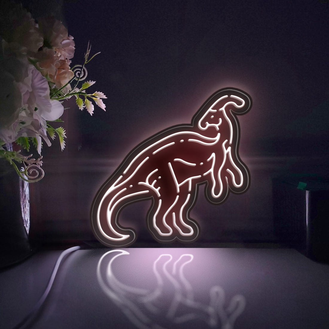 Dinosaur Led Light Box, Wall Art Decor, Personalized Light Sign, Desktop Decorations, Bedroom Decor, Gift For Dinosaur Fans, Nature Lover