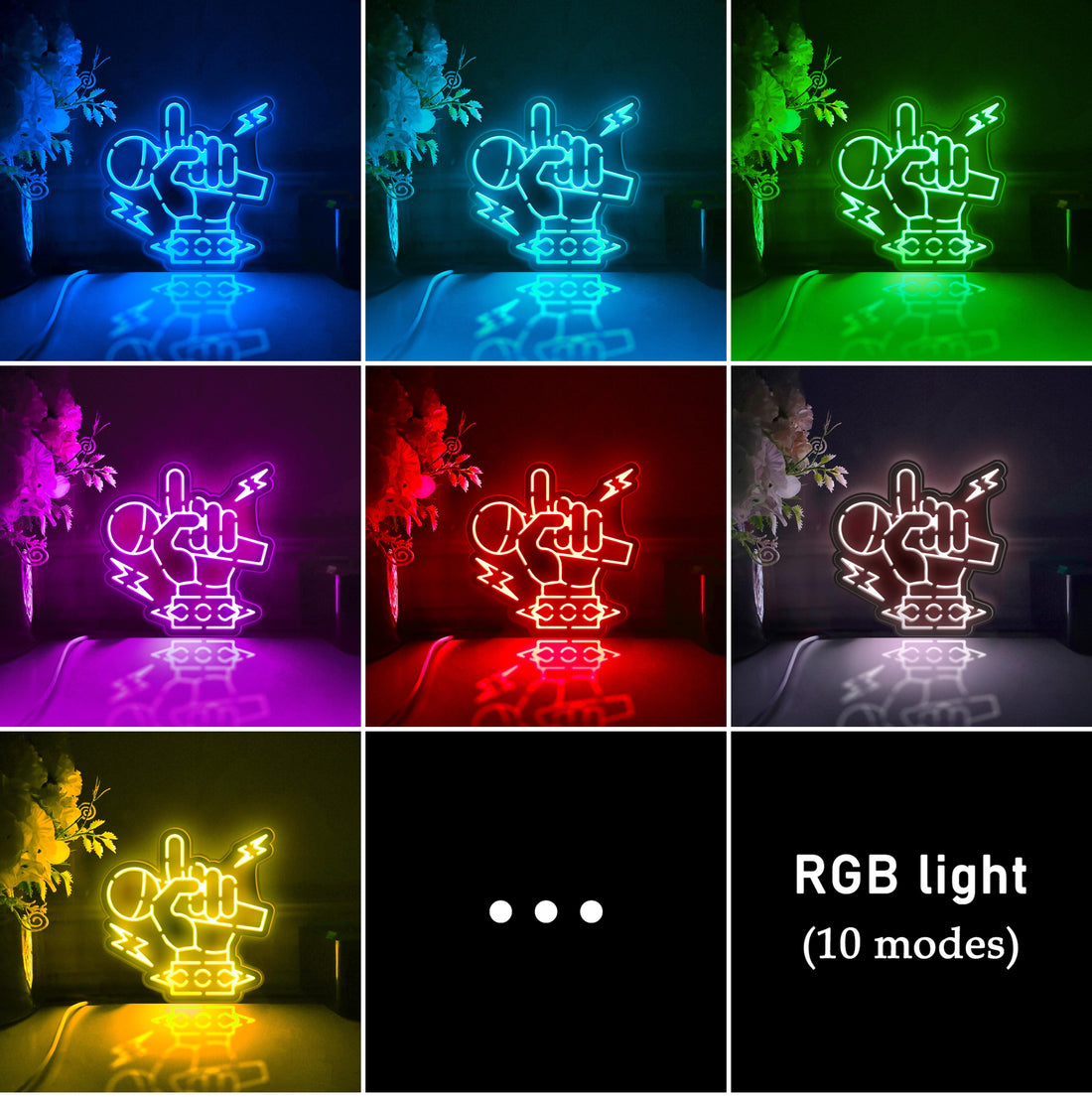 Rock And Roll Led Light Box, Rock Hand Gesture Wall Art Decor, Light Sign, Desktop Decorations, Room Decor, Gift For Music Lovers, Rock Fan