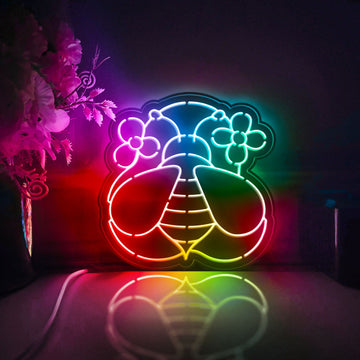 Bee Led Light Box, Bee Collecting Honey Wall Art Decor, Light Sign, Desktop Decorations, Gift For Nature Lovers, Ecological Enthusiast