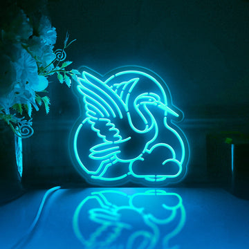 Crane Led Light Box, Bird Wall Art Decor, Personalized Light Sign, Desktop Decorations, Bedroom Decor, Gift For Bird Lovers, Nature Lover
