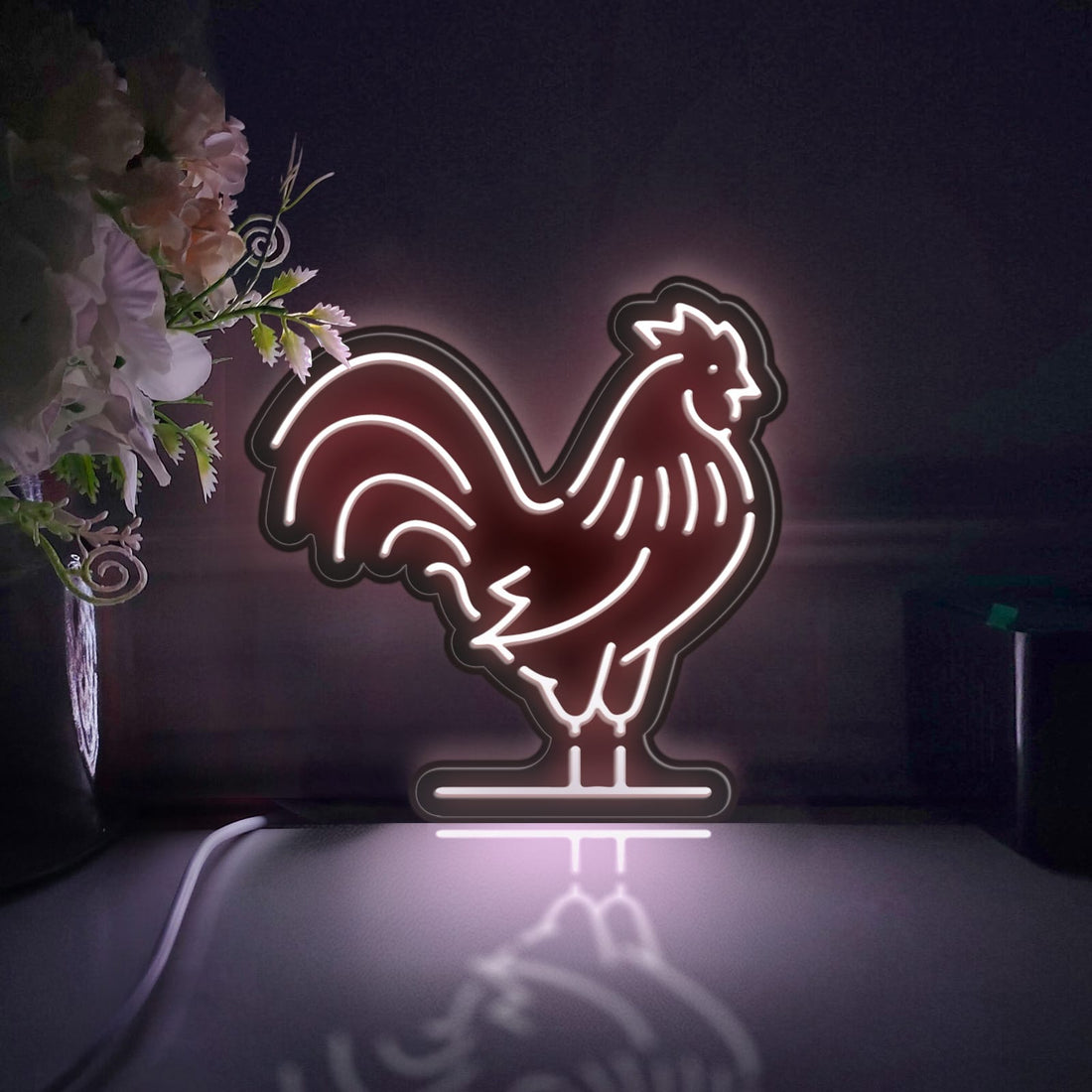 Rooster Led Light Box, Farm Animal Wall Art Decor, Light Sign, Desktop Decorations, Bedroom Decor, Gift For Farm Decor, Animal Enthusiast