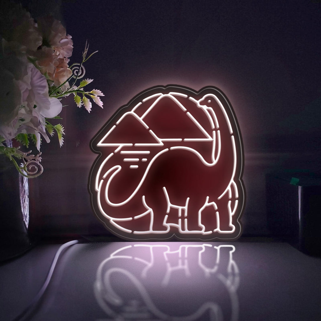 Dinosaur Led Light Box, Diplodocus Wall Art Decor, Light Sign, Desktop Decorations, Bedroom Decor, Gift For Kids, Dinosaur Enthusiast