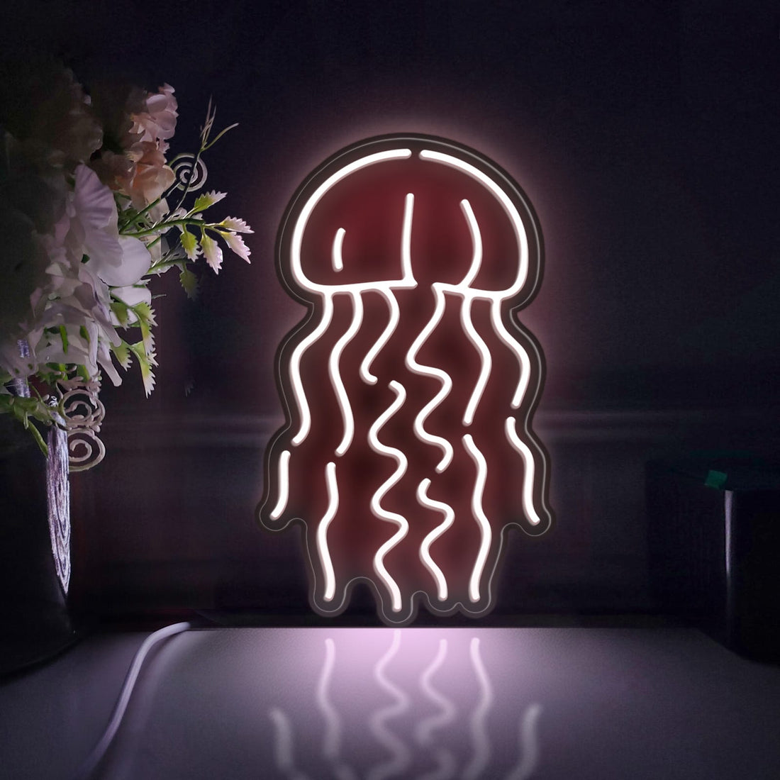 Jellyfish Led Light Box, Undersea Wall Art Decor, Light Sign, Desktop Decorations, Gift For Ocean Lovers, Marine Biology Enthusiast