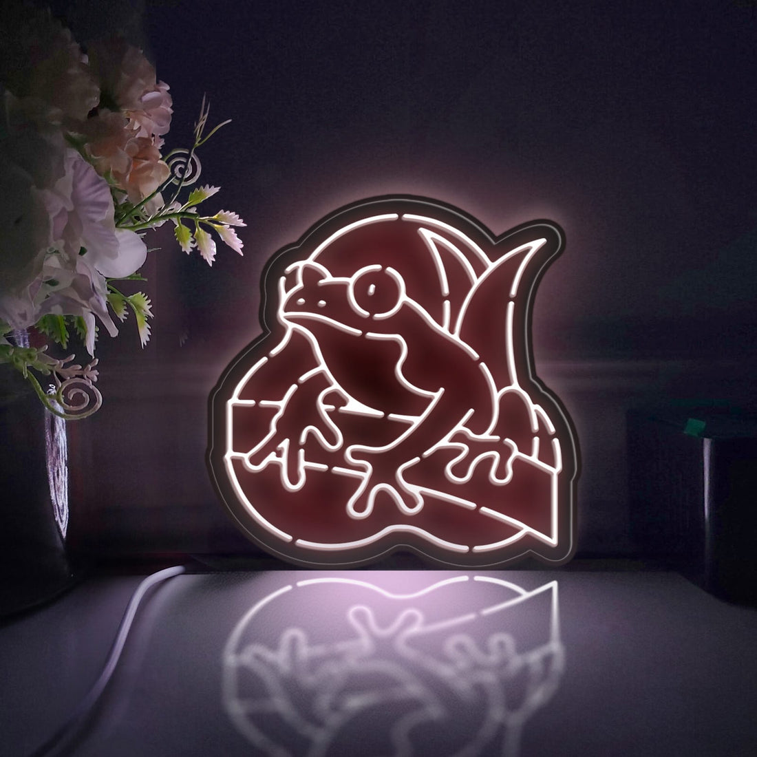 Frog Led Light Box, Amphibian Wall Art Decor, Personalized Light Sign, Neon-like Desktop Decorations, Bedroom Decor, Gift For Nature Lover