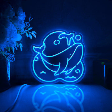 Whale Led Light Box, Sea Animal Wall Art Decor, Light Sign, Desktop Decorations, Room Decor, Gift For Marine Life Enthusiasts, Ocean Lover