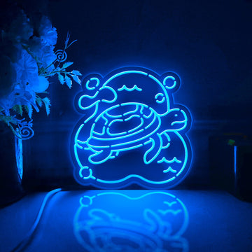 Turtle Led Light Box, Sea Animal Wall Art Decor, Light Sign, Desktop Decorations, Bedroom Decor, Gift For Ocean Enthusiasts, Reptile Lover