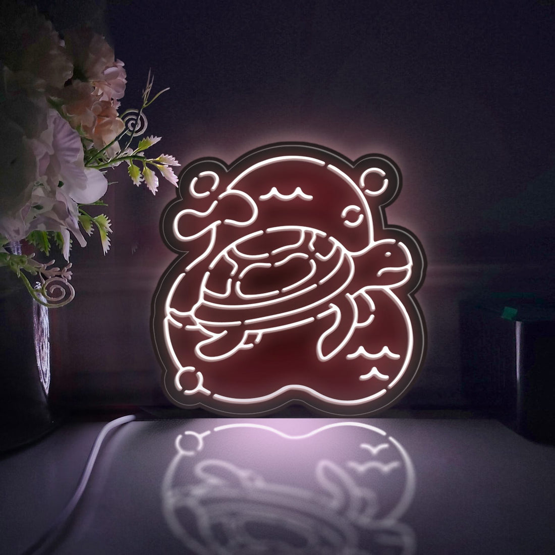 Turtle Led Light Box, Sea Animal Wall Art Decor, Light Sign, Desktop Decorations, Bedroom Decor, Gift For Ocean Enthusiasts, Reptile Lover
