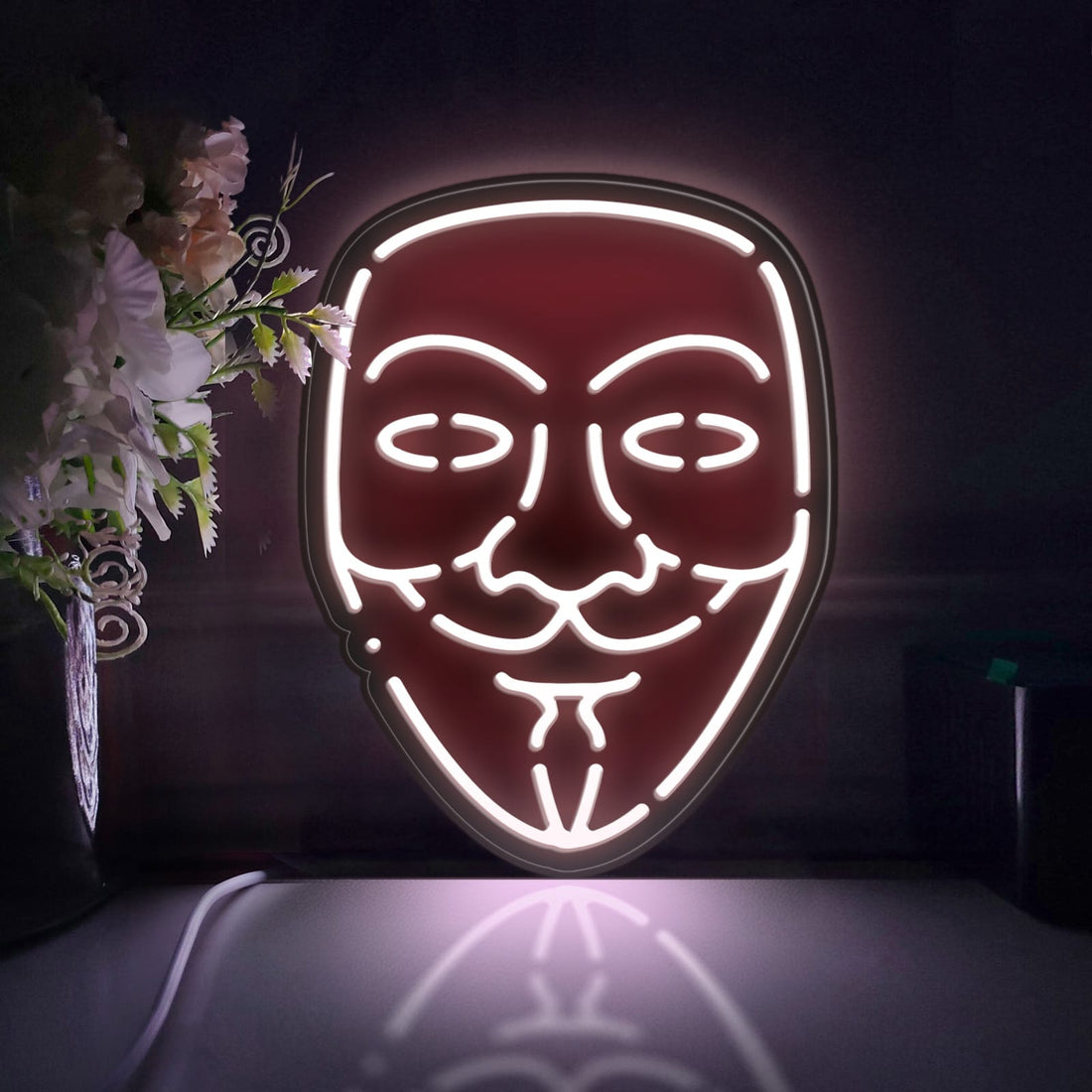 Masked Man Led Light Box, Masked Man Wall Art Decor, Personalized Light Sign, Desktop Decorations, Bedroom Decor, Gift For Superhero Fans