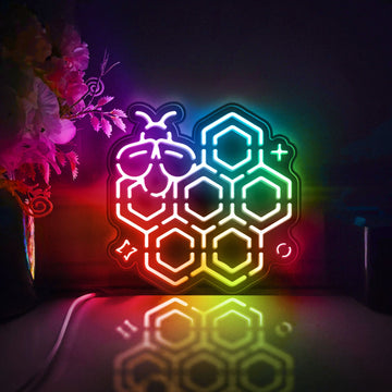 Bee And Hive Led Light Box, Bee Wall Art Decor, Light Sign, Desktop Decorations, Bedroom Decor, Gift For Nature Lovers, Beekeeper