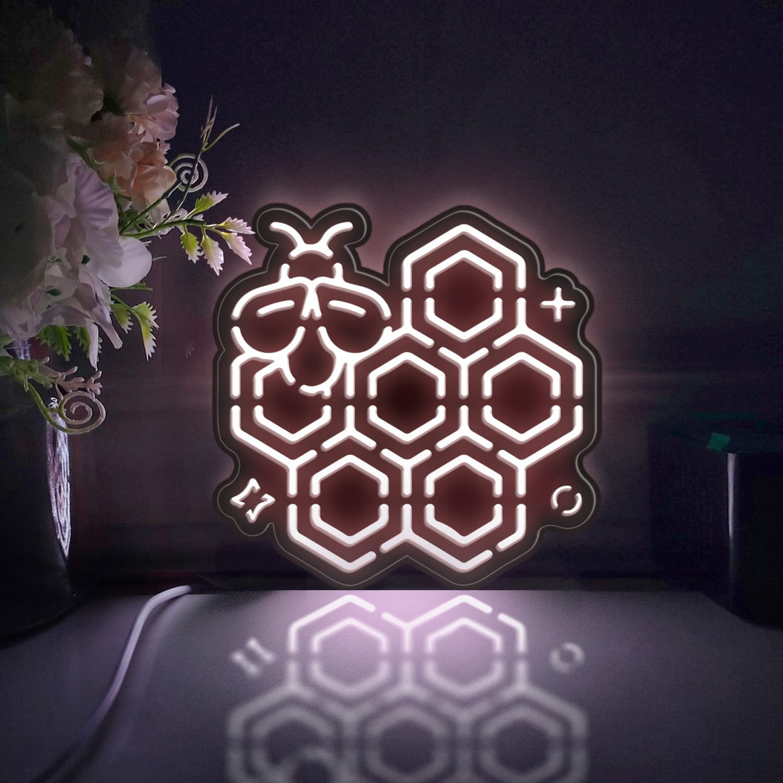 Bee And Hive Led Light Box, Bee Wall Art Decor, Light Sign, Desktop Decorations, Bedroom Decor, Gift For Nature Lovers, Beekeeper