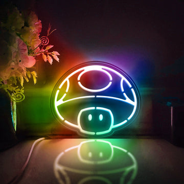 Mushroom Led Light Box, Arcade Game Wall Art Decor, Personalized Light Sign, Rgb Desktop Decorations, Bedroom Decor, Gift For Gamers, Kid