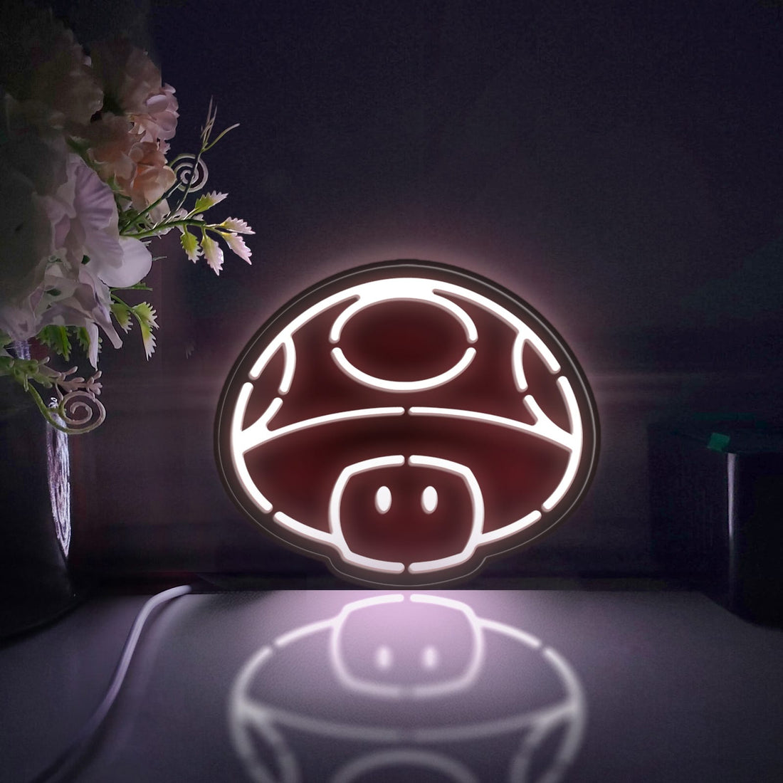Mushroom Led Light Box, Arcade Game Wall Art Decor, Personalized Light Sign, Rgb Desktop Decorations, Bedroom Decor, Gift For Gamers, Kid