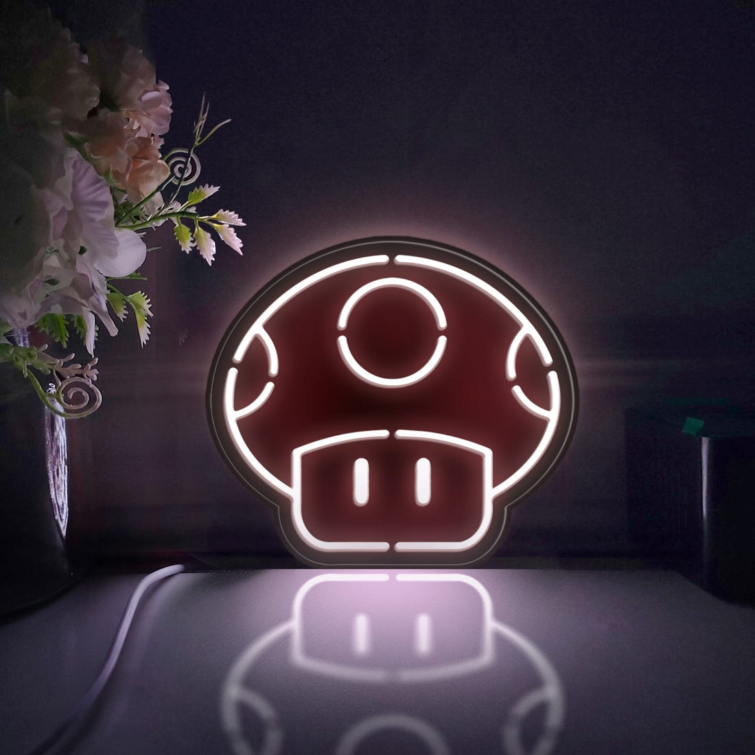 Mushroom Led Light Box, Arcade Game Wall Art Decor, Light Sign, Desktop Decorations, Bedroom Decor, Gift For Arcade Fans, Nostalgic Gamer