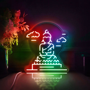 Buddha Led Light Box, Asian Buddha Wall Art Decor, Personalized Light Sign, Desktop Decorations, Bedroom Decor, Gift For Spiritual Seekers