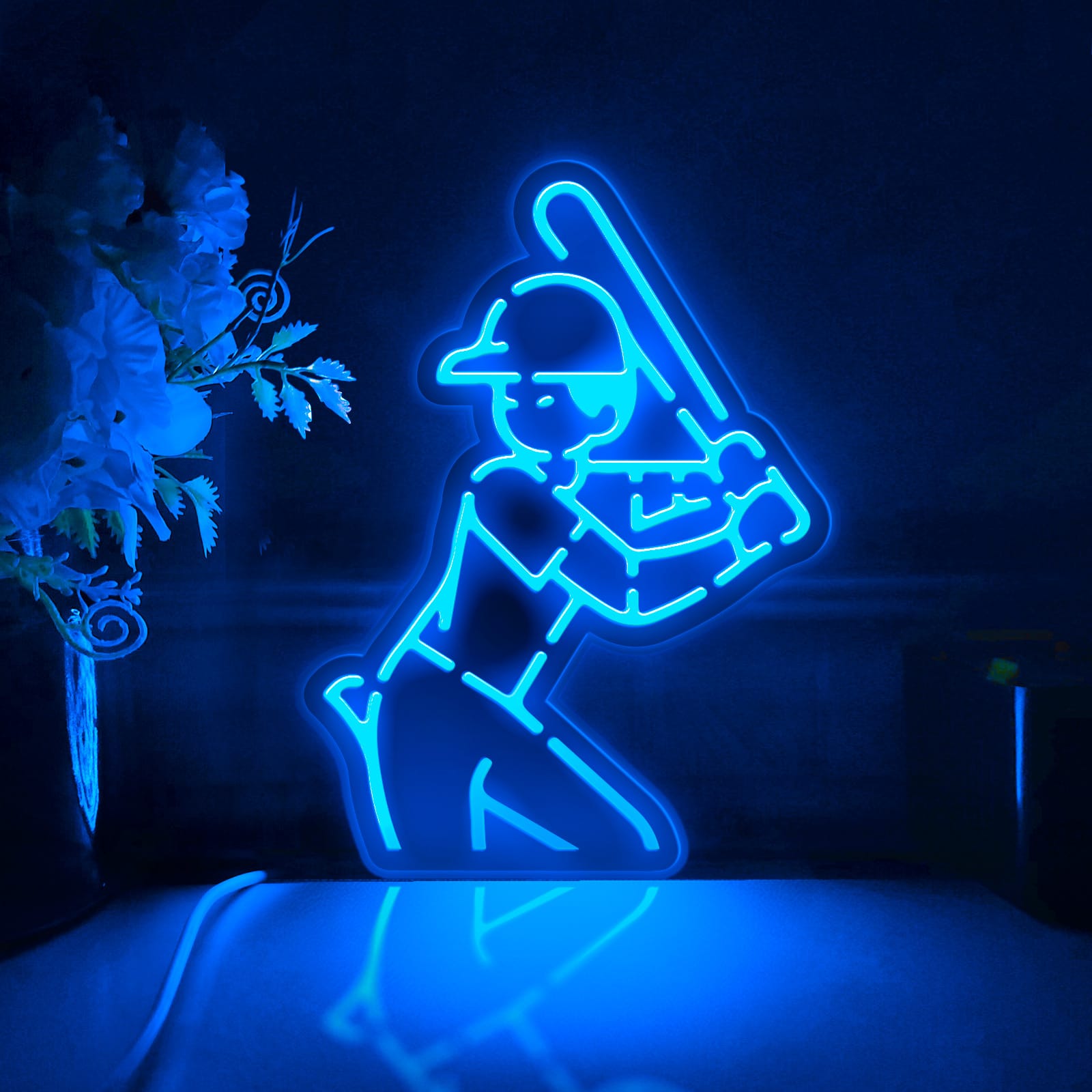 Baseball Led Light Box, Baseball Player Wall Art Decor, Light Sign, Desktop Decorations, Gift For Baseball Fans, Sports Enthusiast