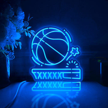 Basketball Led Light Box, Basketball Hoop Wall Art Decor, Light Sign, Desktop Decorations, Gift For Basketball Lovers, Sports Enthusiast
