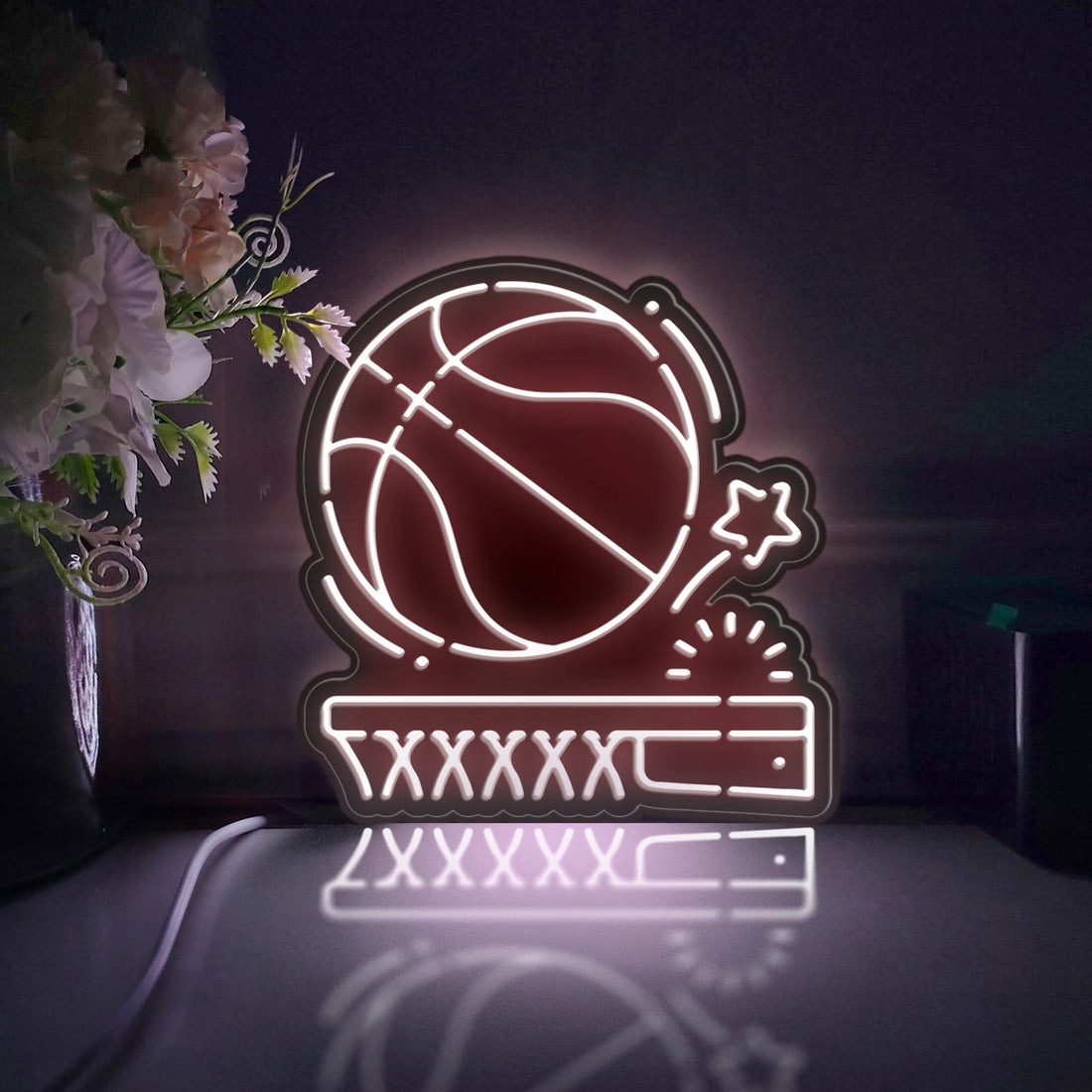 Basketball Led Light Box, Basketball Hoop Wall Art Decor, Light Sign, Desktop Decorations, Gift For Basketball Lovers, Sports Enthusiast