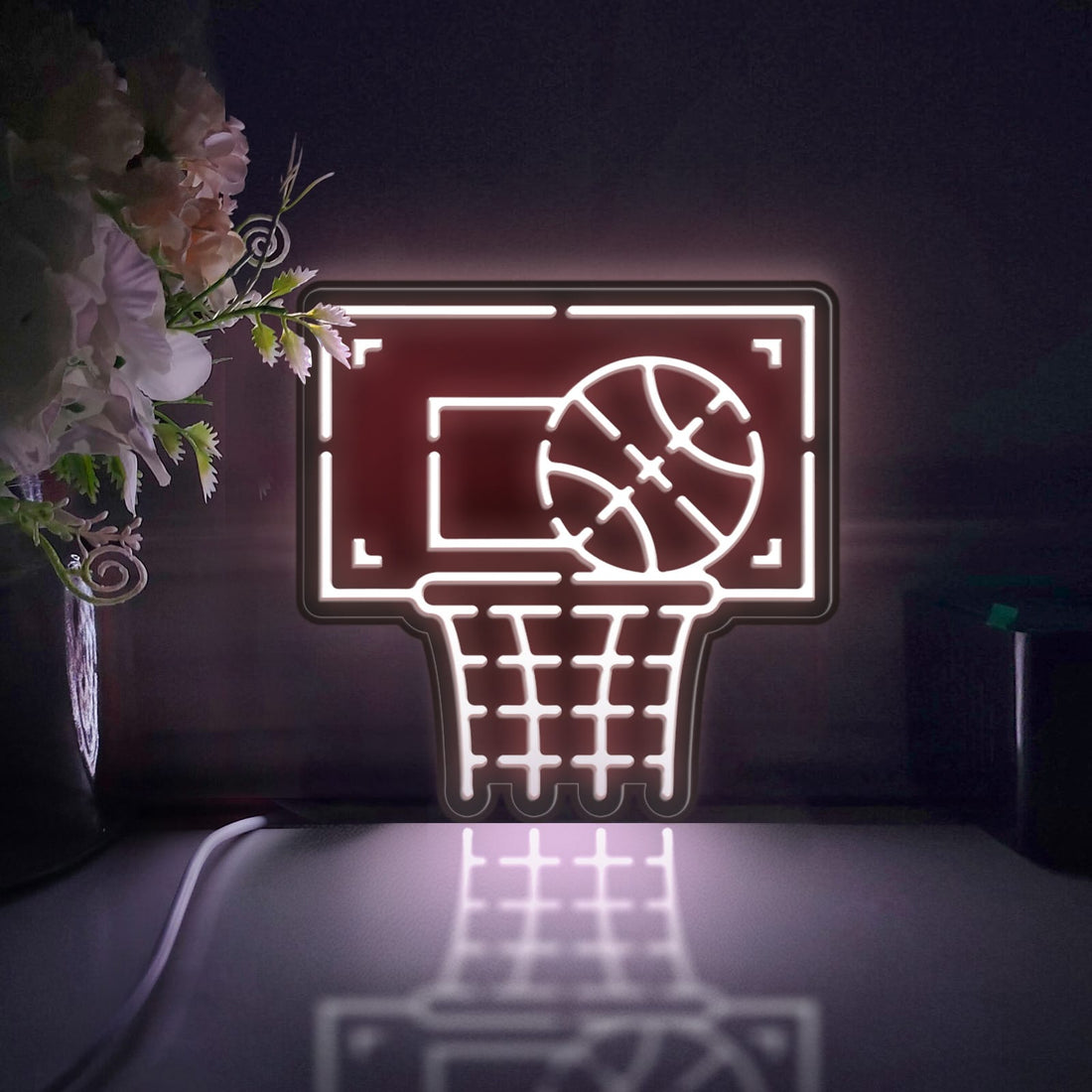 Basketball, Basketball Hoop Led Light Box, Basketball Wall Art Decor, Light Sign, Desktop Decoration, Gift For Basketball Fans, Sports Lover